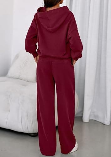 PRETTYGARDEN Womens Sweatsuits 2 Piece Set 2026 Casual Winter Long Sleeve Hoodie Loose Wide Leg Sweatpants Fall Tracksuit thumbnail 4