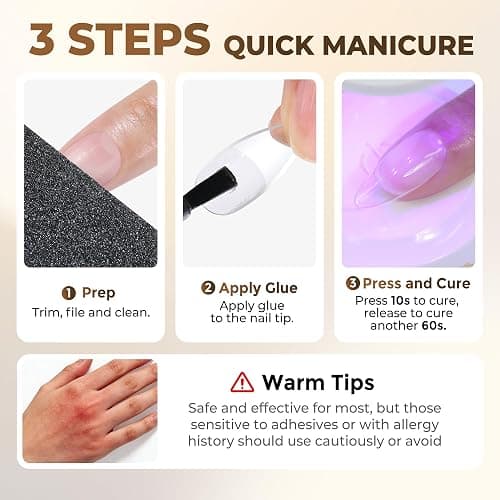 UNA GELLA 9 in 1 Gel Nail Glue for Clear Acrylic Nails Tips 2Pcs 10ml Long Lasting Super Strong Brush on Nail Gel Glue for False Press on Nails Tips Base Blooming Gel, U V Light Required thumbnail 9