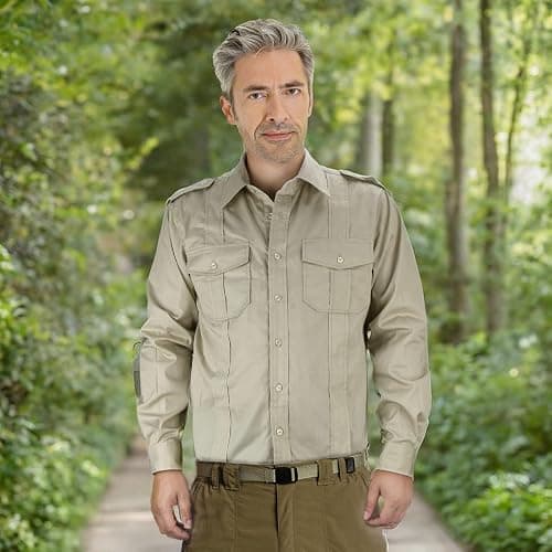 Mens Adventure Shirt Jones Jr. Shirt Raiders Safari Costume Dr. Henry Tops with Pockets Halloween Cosplay Outfit thumbnail 9