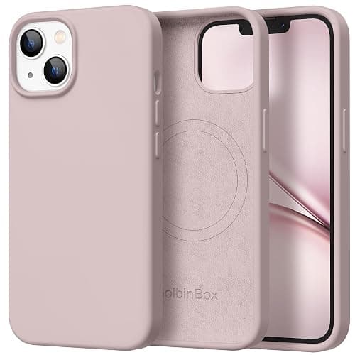 GolbinBox Magnetic for iPhone 13 Case & iPhone 14 Case, Compatible with MagSafe, [Soft Anti-Scratch Microfiber Lining], Slim Liquid Silicone Shockproof Protective Phone Case 6.1 inch, Light Taro - Image 1