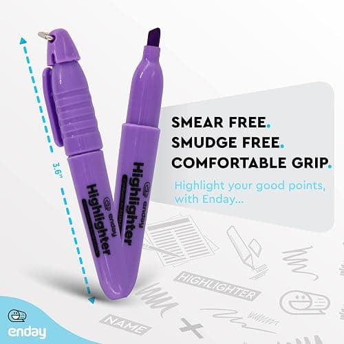 Emraw Mini Fluorescent Highlighter with Cap Clip. Smooth Glide Solid Gel Student Study Kit Assorted Colors, (12 Pack) thumbnail 5