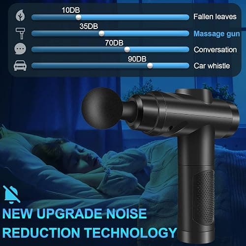 Massagepistole, Muskel Percussion Massagegerät mit 30 Geschwindigkeiten Leise Handmassagegeräte Massage Pistole mit LCD Touchscreen 10 Köpfe Massage Gun für Schulter Körper Rücken Entspannung thumbnail 6