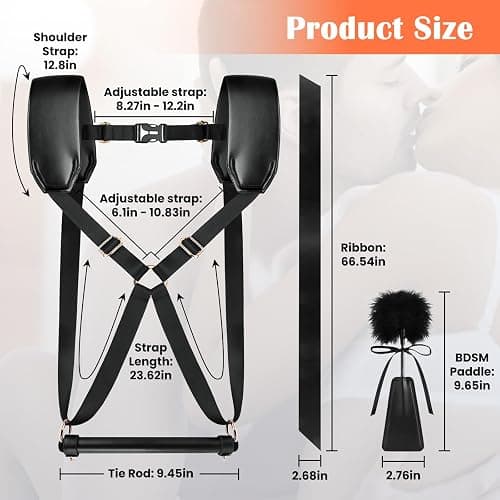 Sex Bondage BDSM Kit Couples Sex Toys, TAJIAWEY Adjustable Lover's Doggy Style Strap Sex Harness Restraint Device, BDSM Restraints Set for SM Game Play Sex Things for Couples Kinky thumbnail 5