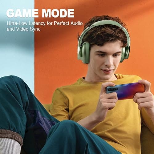 TUINYO Bluetooth Headphones Wireless, Over Ear Stereo Wireless Headset 40H Playtime with deep bass, Soft Memory-Protein Earmuffs, Built-in Mic Wired Mode PC/Cell Phones/TV-White thumbnail 4