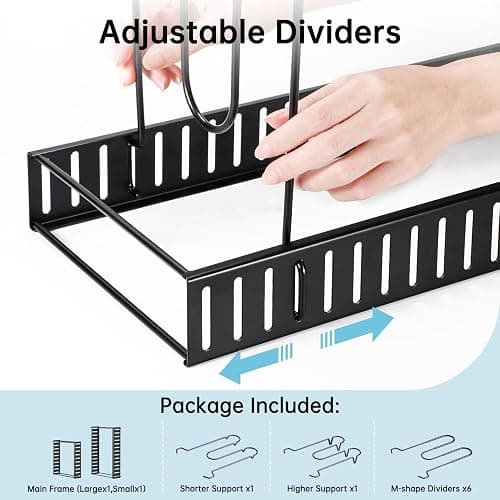 ORDORA Pots and Pans Organizer for Cabinet Expandable Height 11.65'' to 19", 8 Tier Pot Organizers Rack with 3 DIY Methods, Adjustable Pan Organizer under Cabinet Kitchen Organization and Storage thumbnail 8