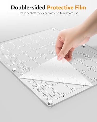 Magnetic Acrylic Calendar for Fridge,3 Pack 11"x15" Clear Fridge Calendar Dry Erase Planning Boards Set Includes 6 Colorful Highlight Markers,Magnetic Pen Holder and Erase Towel thumbnail 6
