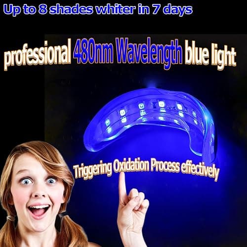 TAWEE Teeth Whitening Kit Safe for Sensitive Teeth & Enamel Wired Tooth whitening Accelerator Light with 16 Blue LED Birthday Gifts for Women Men Gum Health thumbnail 2