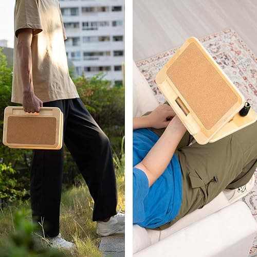 Tnstbiee Adjustable Lap Desk for Sewing & Crafting - Portable Folding Table with Wood Storage for Sewing Machines & Accessories, Perfect for Cross Stitch, Reading, iPad Use & Craft Essentials thumbnail 6