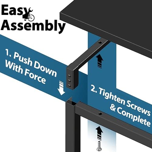 SHW Mission 40-Inch Home Office Computer Desk, Black thumbnail 7
