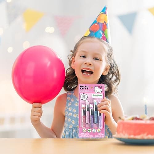 Hello Kitty 5 Pc Plant Based, Moisturizing Lip Gloss Makeup Set for Girls Kids Toddlers, Perfect for Parties Sleepovers Makeovers Birthday Gift for Girls 3 Yrs+ by Townley Girl thumbnail 7