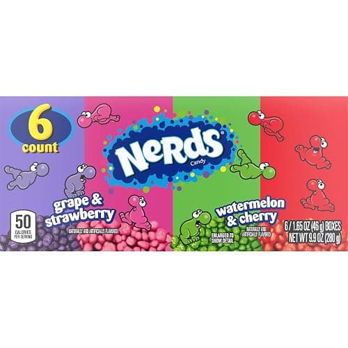 NERDS Candy, Dual Variety Pack, Grape & Strawberry, Watermelon & Cherry, Crunchy Fruity Chews, 9.9 oz (Pack of 6) thumbnail 4