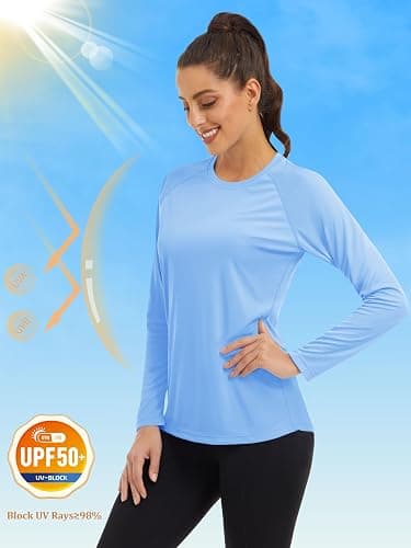 MAGCOMSEN Women's Long Sleeve Shirts UPF 50+ Sun Protection Shirts for Hiking Fishing Workout Rash Guard thumbnail 3
