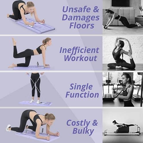 JANUA Pilates Board - Pilates Reformer Set, Multi-Purpose Foldable Pilates Reformer Board for Home, 5 in 1 Pilates Sliding Board thumbnail 6