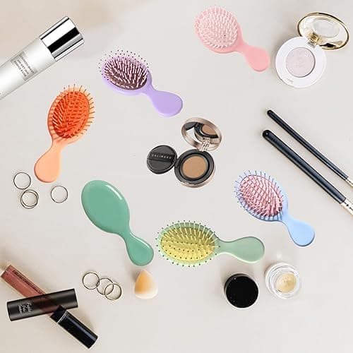 12 Pack Mini Hair Brush Bulk, Wet Hair Brush for Travel, Mini Brush for Most Hair Types, Travel Brushes, Bridesmaid Gifts - multicolor 1 thumbnail 7