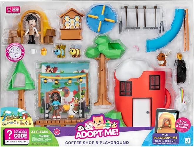 Adopt Me! Coffee Shop and Playground Large Playset - Top Online Game - Exclusive Virtual Item Code Included - Featuring Your Favorite Pets, Characters, and Playscapes - Ages 6+ thumbnail 3
