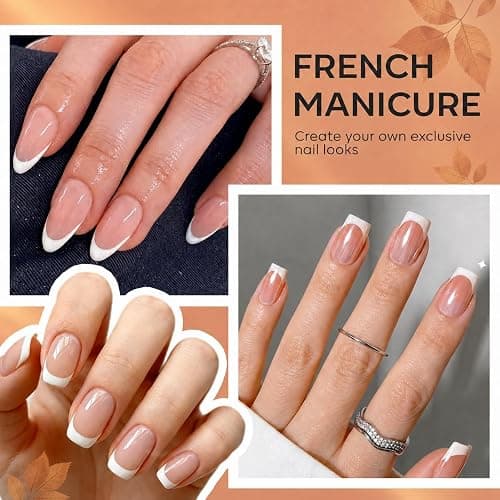modelones French Tip Nail Tool 6Pcs Nail Stamp Silicone French Tips Stamp | with 2 Sizes Replacement Heads Nail Stuff for French Manicure Home DIY Salon with Jelly Stamper Scraper Nail Stamping Kit thumbnail 3