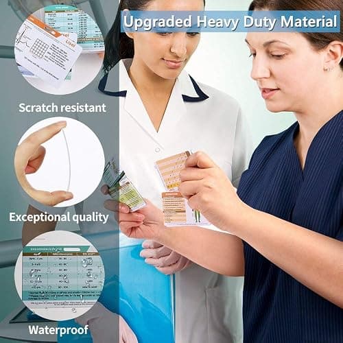 28 Nursing Badge Reference Cards, Nursing School Essentials Student Gifts Success Bundle Supplies Nurse Must Haves Study, RN LPN PA CNA Accessories for Work Vital Signs Kit Cheat Sheets EKG Badge Card thumbnail 5
