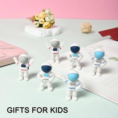 HILAZA 18Pcs Cute Outer Space Themed Erasers for Kids Bulk, Kawaii Fun Spaceman Desk Pet Pencil Erasers for School Classroom Supplies Prize Gifts Party Favors thumbnail 7