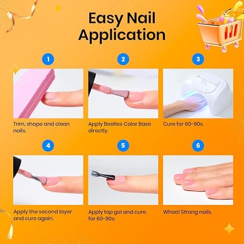 beetles Gel Polish Beetles Color Base Gel Nail Polish 6 Colors Nude Gel Polish Porcelain Doll Pink Polish Polish Neutral Sheer Strengthener Soak Off Art DIY Home thumbnail 8
