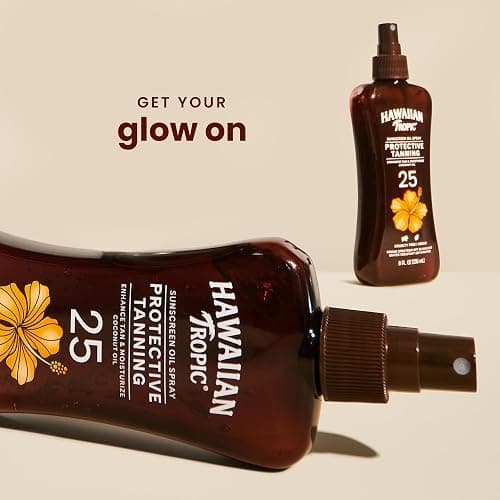 Hawaiian Tropic Protective Tanning Oil Spray Sunscreen SPF 25, 8oz | Tanning Sunscreen, Tanning Oil with SPF, Moisturizing Body Oil, Hawaiian Tropic Oil, Oxybenzone Free Outdoor Tanning Oil, 8oz - 8 Fl Oz (Pack of 1) - SPF 25 thumbnail 2
