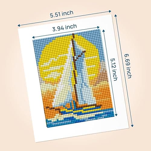 15 Packs Diamond Art Kits for Adults, Small Diamond Painting Projects Full Square Drill Gem Art Kits, DIY 5D Paint With Diamond Dots Crafts with Tools,Sea Beach Wall Decor Gift for Beginners 4x5inch thumbnail 4