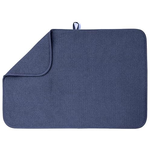 Bellemain XL Dish Mat Microfiber Dish Drying Mat, Super absorbent (Navy, 17" x 24") - Image 1
