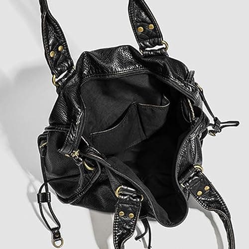 Leather Tote Bags for Women Hobo Bag Y2K Purse Ladies Handbag City Bags with Adjustable Strap Suitable Multi Pocket Side Messenger Bag for school work and travel thumbnail 4