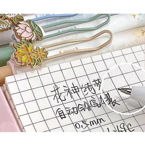 MOZXIRZ 4 Pcs Flower Mechanical Pencils with Refill and Eraser, 0.5mm Cute Mechanical Pencil Kawaii Cartoon Pencils Office School Pencil for Students Women Pencils (Flower) thumbnail 6