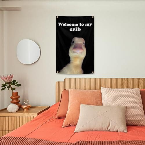 Welcome to My Crib Flag 2x3 Feet Funny Duck Flag Indoor and Outdoor Decorations with Brass Grommets for Home Decor, University Dormitory, Party Events, Bedhead Background, Gifts thumbnail 7