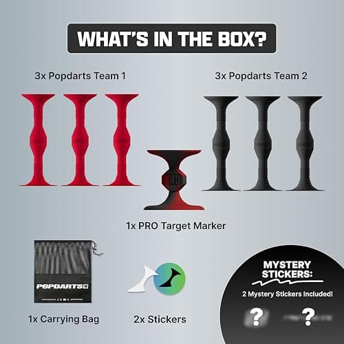 Popdarts PRO Pack Game Set (Red & Black) - Indoor, Outdoor Suction Cup Throwing Game - Competition with a POP thumbnail 3