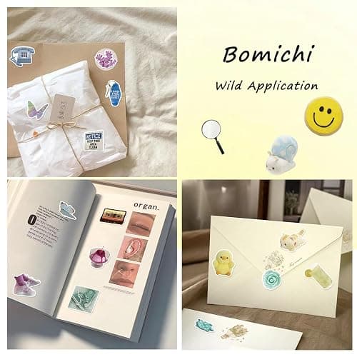 BOMICHI 240 Pcs Colorful Aesthetic Stickers for Scrapbooks,Cute Vinyl Stickers with 4 Different Colorful Themes for Water Bottles Laptop Stickers Skateboard Notebooks Phone Kindle thumbnail 3