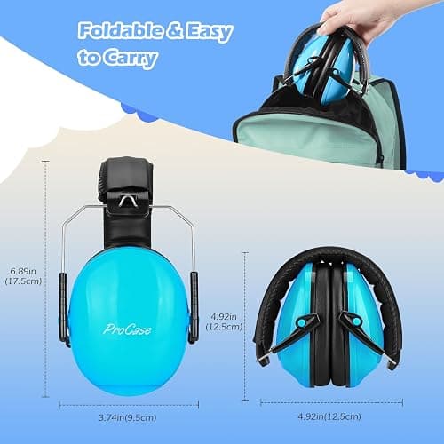 ProCase Noise Cancelling Headphones for Kids Toddler, SNR 27dB Noise Reduction Ear Muffs, Hearing Protection for Monster Jam, Concerts, Fireworks, Shooting, Air Show, Autism Sensory Needs -Blue thumbnail 7