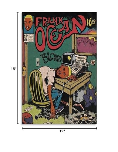 Piesa Frank Ocean Poster Blonde Album Comic Poster for Bedroom Aesthetic Canvas Art Wall Decor 12x18inch(30x45cm), Unframe-style-2 thumbnail 3