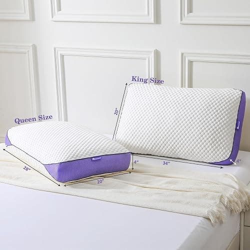 HOMELAB Cooling Adjustable Shredded Memory Foam Pillow, Queen 20x28, 1 Pack | Adjust the loft for side, back or stomach sleeping; the cooling removable cover adds comfort to the Queen 20x28 pillow. thumbnail 2