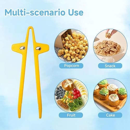 6PCS Finger Chopsticks for Gamers, Snack Grabber & Chip Helper Tool, Cute Emoji Wheat Straw Office Snack Chopsticks, Reusable Non-Slip Gaming Snacking Solution (6 Colors) thumbnail 3