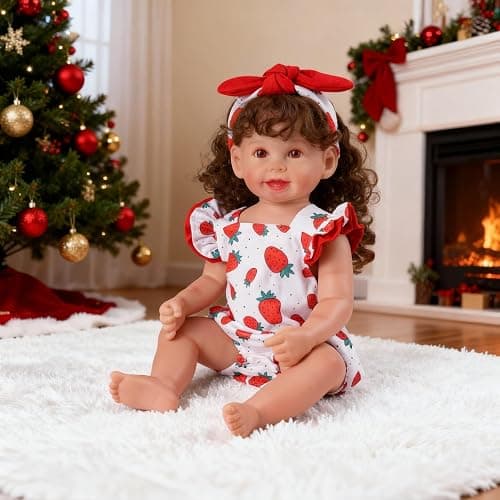 BABESIDE 3Pcs Reborn Baby Doll Clothes for 17-22 Inch Dolls,Strawberry Outfit Set with Magnetic Pacifier, Cute Baby Doll Accessories for Newborn Reborn Girl Dolls thumbnail 7