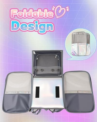 KoGing FurHead Backpack - Waterproof Foldable Fursuit Head Storage Bag for Kig Kemono Kigrumi Cosplay Furry Costume Accessories (15.7 in × 12.2 in × 18.1 in) thumbnail 6