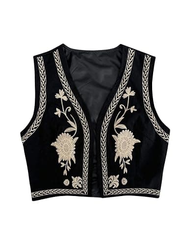 Verdusa Women's Cowgirl Vest Western Outfit Linen Vest Embroidered Boho Tops - Image 1