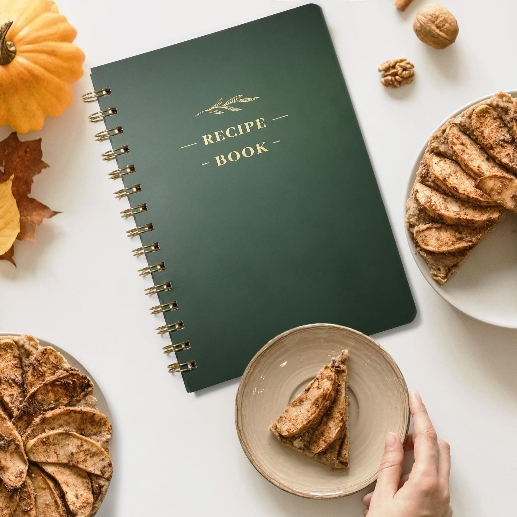Livro de receitas em branco perfeito para escrever em suas próprias receitas, livro de receitas pessoal em branco de capa dura, caderno de receitas, contém 144 receitas exclusivas de fórmula - Verde oliva thumbnail 6