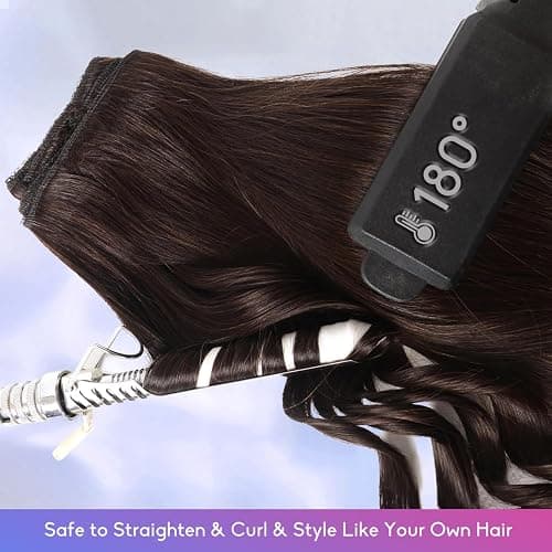 ZNXDJXE Dark Brown Clip in Hair Extensions Real Human Hair Invisible Seamless Remy Human Hair Clip in Extensions for Women 18 Inch 100g, 8pcs Per Set with Double Weft thumbnail 2