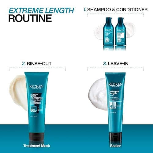 Redken Extreme Length Shampoo For Damaged Hair - Prevents Breakage and Strengthens Hair, Infused With Biotin For Hair Growth - 10.1 Fl Oz (Pack of 1) thumbnail 4