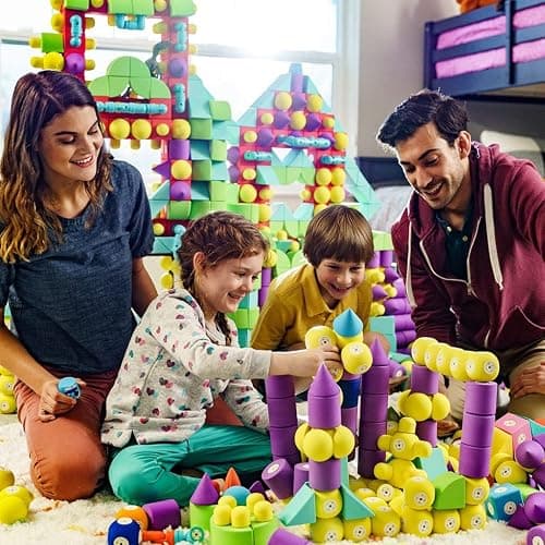 Blockaroo Magnetic Foam Building Blocks - 50-Piece Set, Bath Toys for Toddlers, Preschool Toys, Bathtub Toys, Sensory Toys, Blocks for Toddlers 3-5, Engineering Toys for Kids 3-5, Bath Blocks thumbnail 2