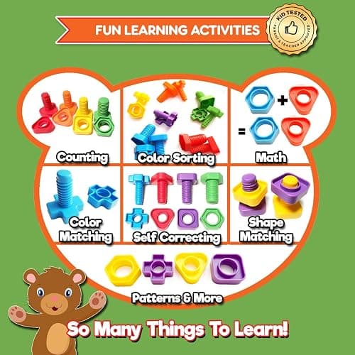 Twist & Turn Nuts n Bolts - Sort, Count, Match & Play with 12pc + eBook thumbnail 6