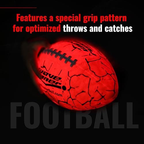 Wave Runner LED Light-Up Football - Glow in The Dark Football Games- Size 10.35 in. with Pump and Batteries Included | Perfect Football Game Gifts for Teen Boys Ages 7-15 Football Fans & Players thumbnail 4