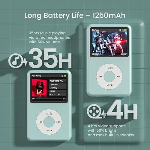 Mp3 Player with Bluetooth Innioasis Y1 Video Digital Music Player HiFi Mini Portable Kids Audiobook Mp3 2025 Nice Gift Choice Theme Upgrade Off-Green thumbnail 6