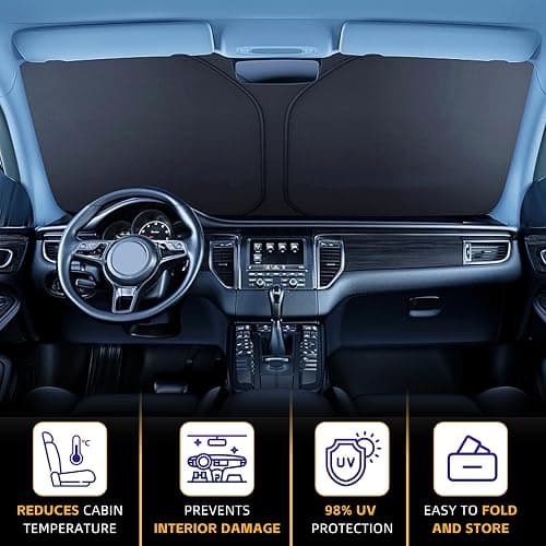 for Hyundai Tucson 2022 2023 2024 2025 2026 Windshield Sun Shade Front Window Shade Custom Fit Tucson Accessories Sun Visor Foldable Shade Blocks UV Rays Summer Must Have Car Accessories thumbnail 6
