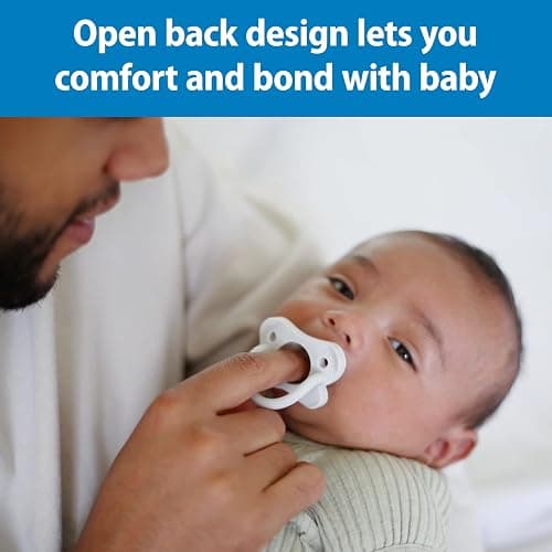 Dr. Brown's HappyPaci 100% Silicone Baby Pacifier, Contoured One-Piece Design, Black/Gray/White, 0-6m, BPA-Free, 3-Pack thumbnail 7