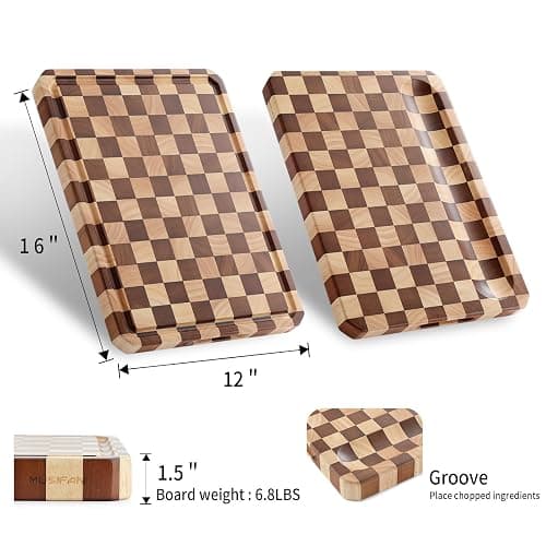 Acacia Wood Cutting Boards for Kitchen-Large Wooden Cutting Boards for Chopping Meat, Cheese, Fruits, and Vegetables thumbnail 3