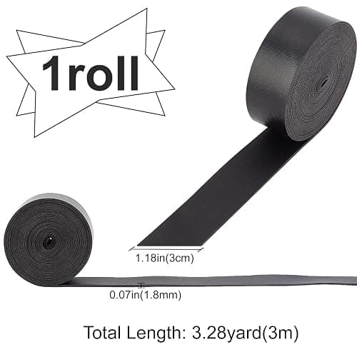 GORGECRAFT 118 Inch Black Double Sided Leather Strip Strap 1.18 Inch Wide Smooth Leather Belt Wrap Flat Cord for DIY Crafts Projects Clothing Making Bag Handles Belts thumbnail 3