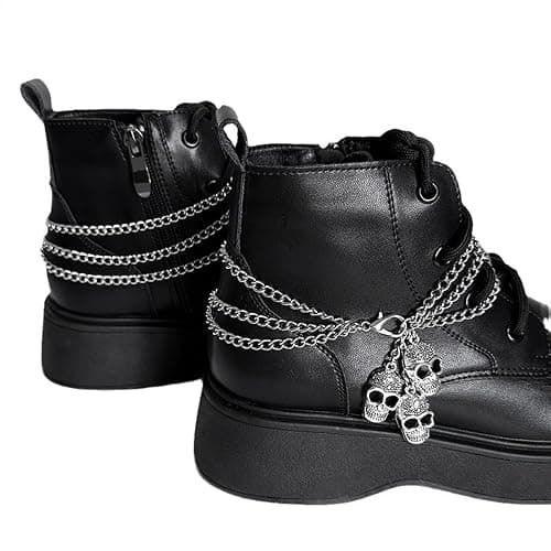 Gownsella 2 Stück Schuh Charms Kette – Punk Schuhschmuck für Sneaker & Boots, Schnürsenkel Anhänger mit Clip, DIY Zubehör - Image 1